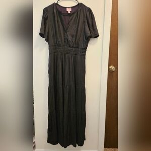 Muse Black Pleated Maxi Dress